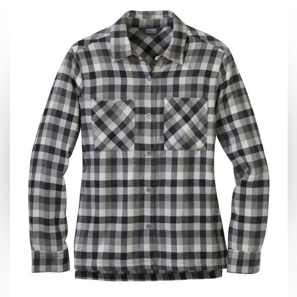 Outdoor Research Women’s Flannel Black White Button-Up UPF 50+ | Like New - Picture 12 of 12